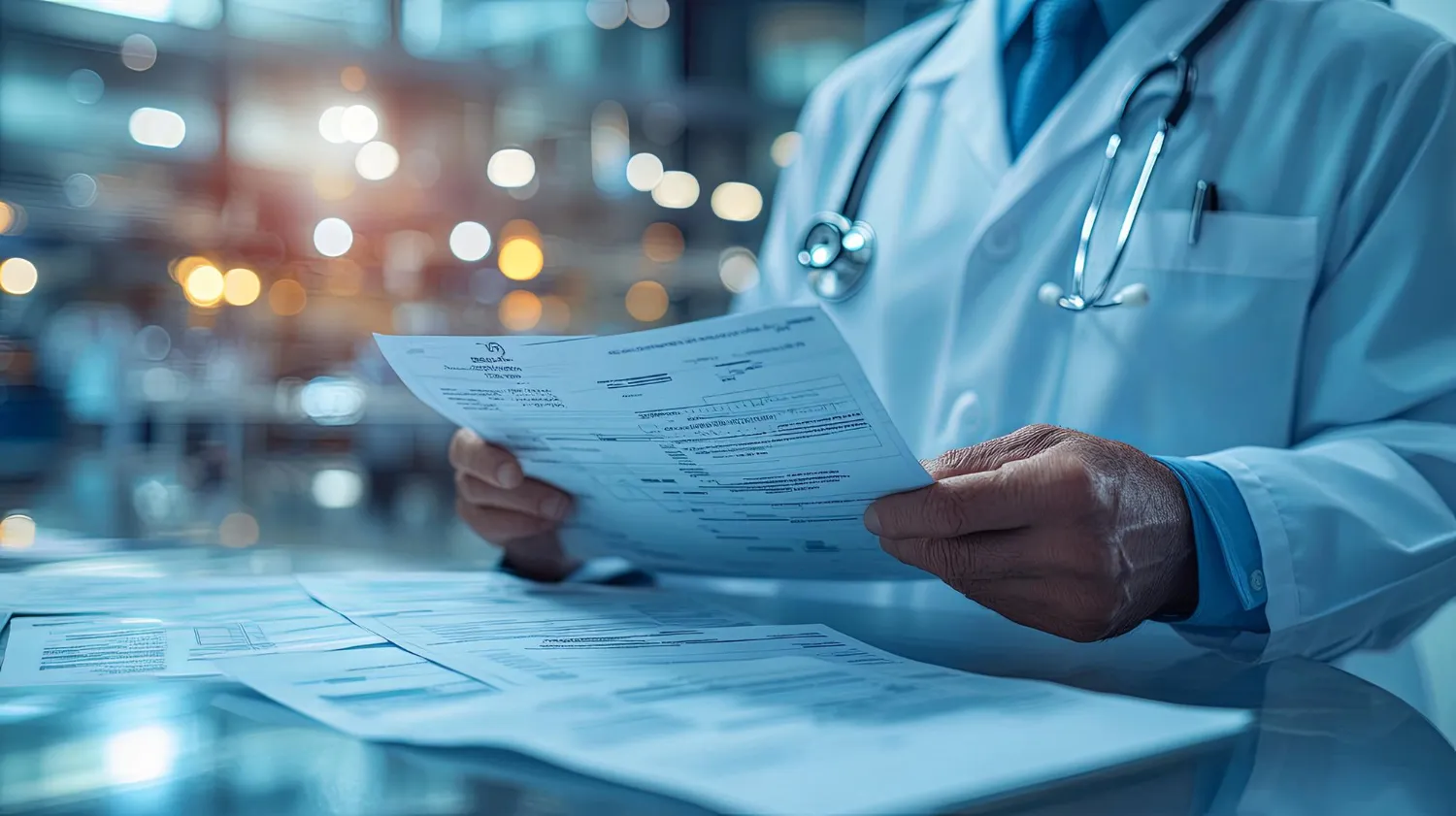 Kobieta analizująca wyniki badań krwi — standardowa morfologia nie obejmuje pierwiastków nowotworowych